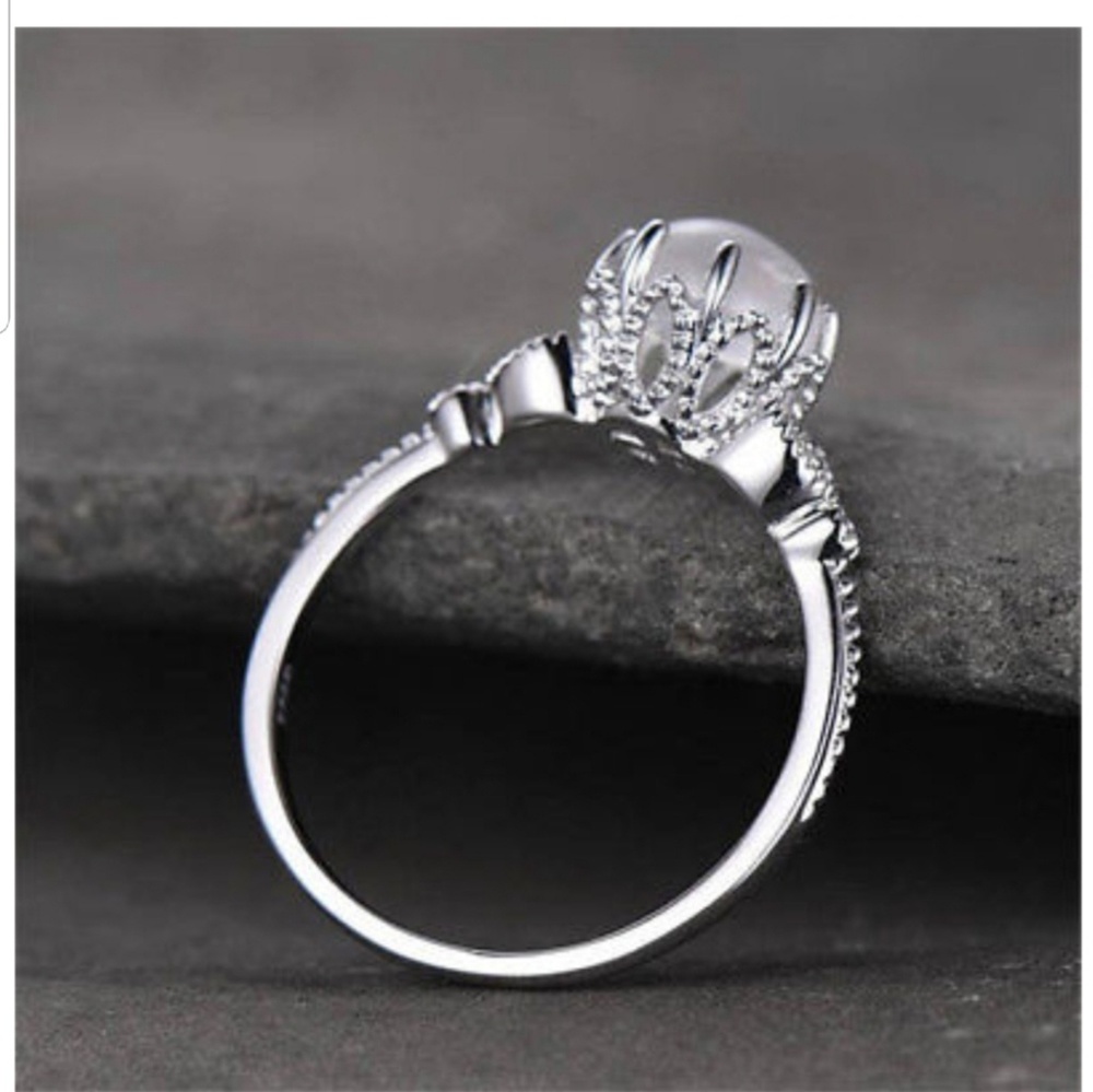 Silver Plated Moonstone Ring - Picture 4 of 8